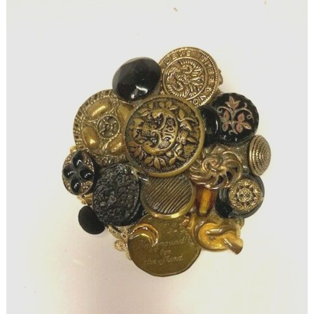 Vintage‎ Custom Button Brooch 2 inch